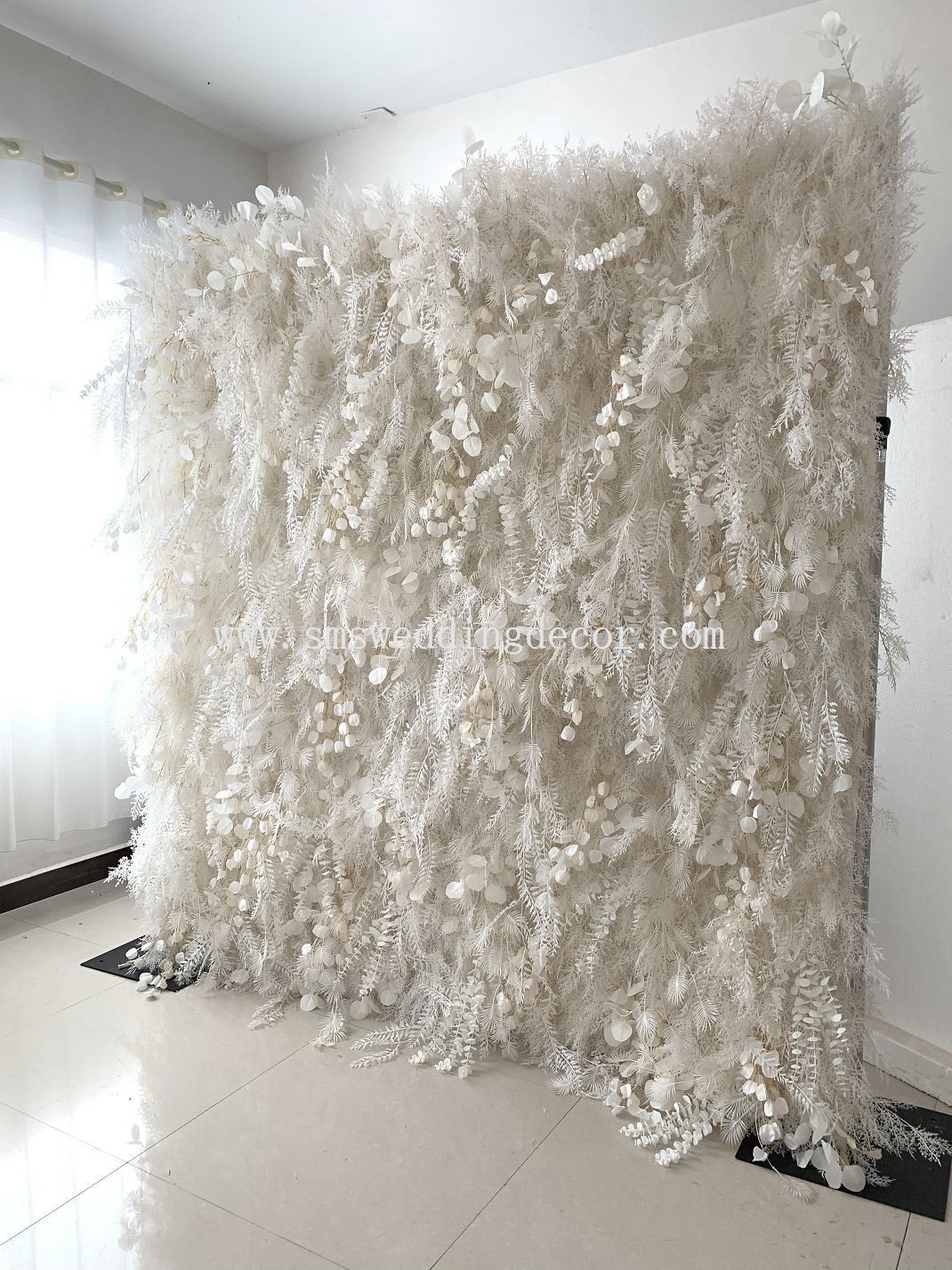 White Flower Wall Wedding